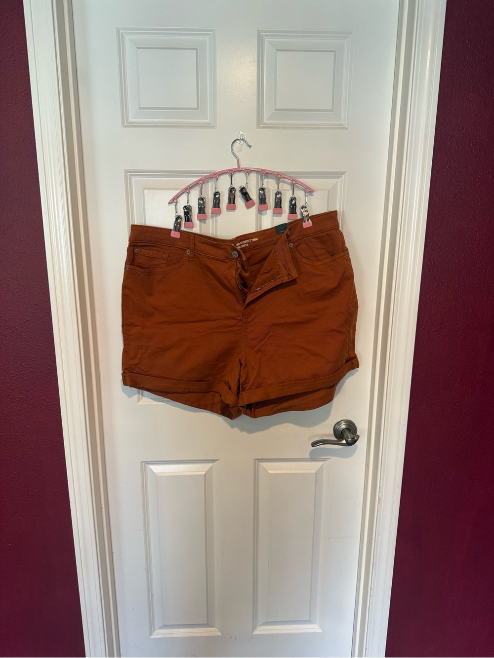 torrid Rust Roll-Hem Cotton Shorts